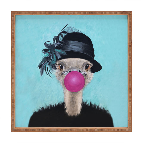 Coco de Paris Ostrich with bubblegum Square Tray
