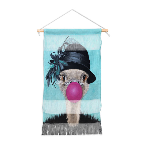 Coco de Paris Ostrich with bubblegum Wall Hanging Portrait