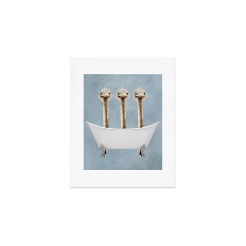 Coco de Paris Ostriches in bathtub Art Print