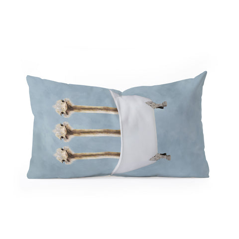 Coco de Paris Ostriches in bathtub Oblong Throw Pillow