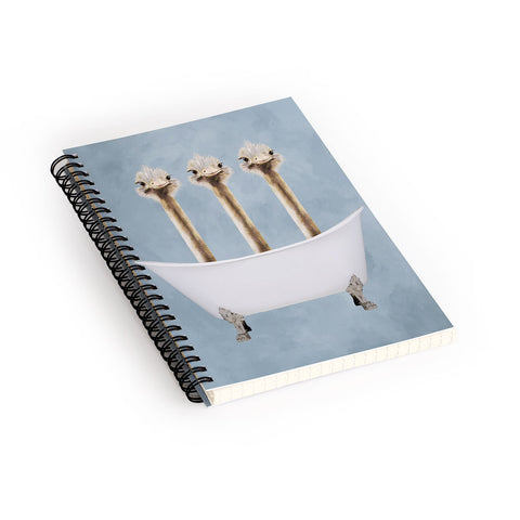 Coco de Paris Ostriches in bathtub Spiral Notebook