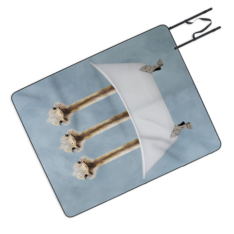 Coco de Paris Ostriches in bathtub Picnic Blanket