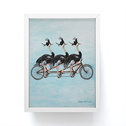Coco de Paris Ostriches on bicycle Framed Mini Art Print