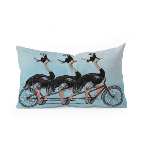 Coco de Paris Ostriches on bicycle Oblong Throw Pillow