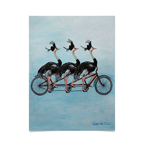Coco de Paris Ostriches on bicycle Poster