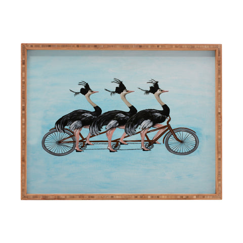 Coco de Paris Ostriches on bicycle Rectangular Tray