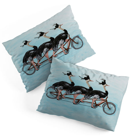 Coco de Paris Ostriches on bicycle Pillow Shams