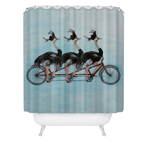 Coco de Paris Ostriches on bicycle Shower Curtain