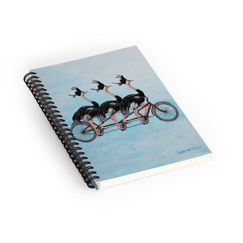 Coco de Paris Ostriches on bicycle Spiral Notebook