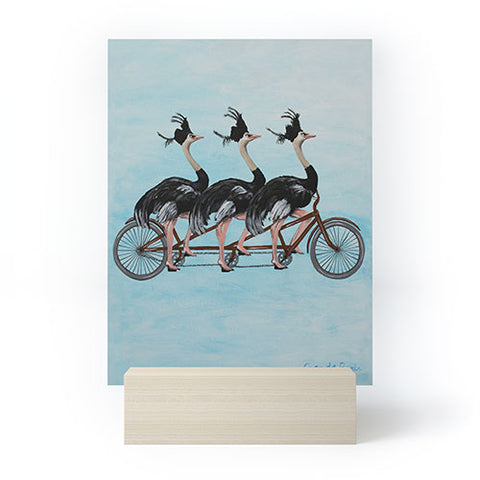 Coco de Paris Ostriches on bicycle Mini Art Print