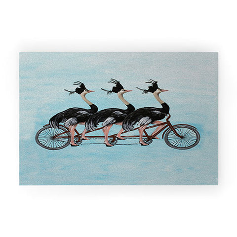 Coco de Paris Ostriches on bicycle Welcome Mat