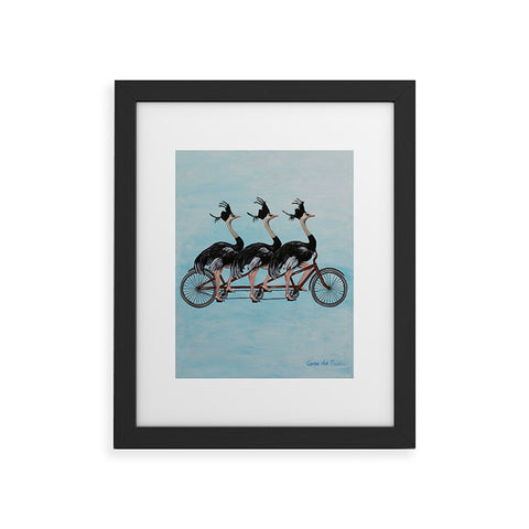 Coco de Paris Ostriches on bicycle Framed Art Print