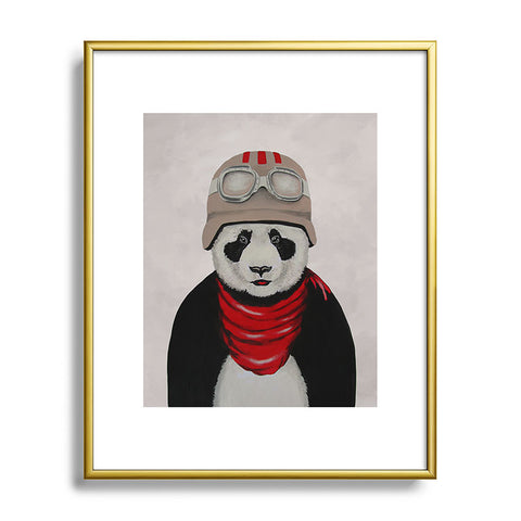 Coco de Paris Panda Pilot Metal Framed Art Print