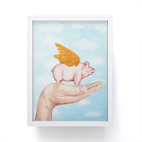 Coco de Paris Pig with Golden wings Framed Mini Art Print
