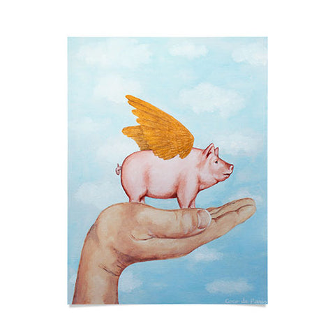 Coco de Paris Pig with Golden wings Poster