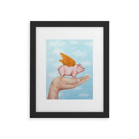 Coco de Paris Pig with Golden wings Framed Art Print