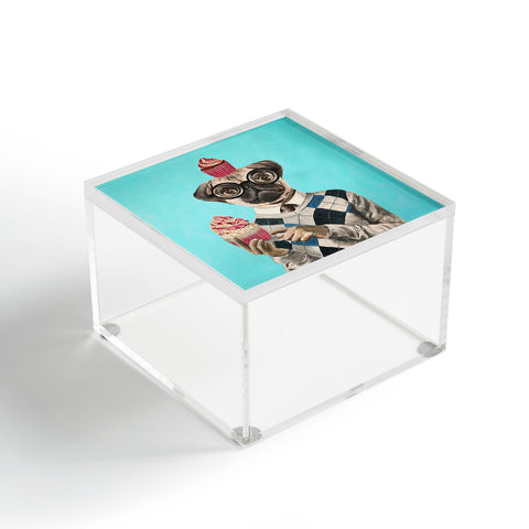 Coco de Paris Pug with cupcakes Acrylic Box