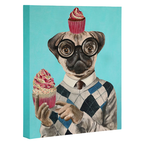Coco de Paris Pug with cupcakes Art Canvas