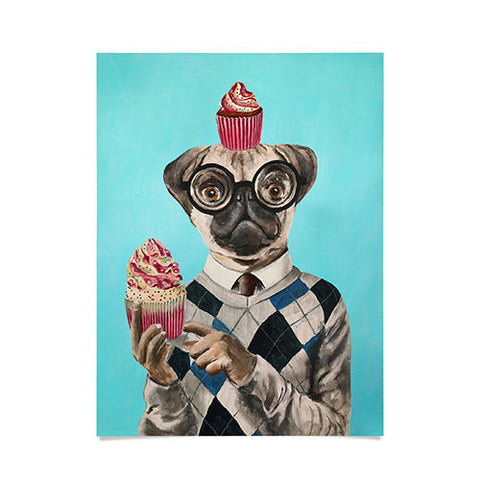 Coco de Paris Pug with cupcakes Poster