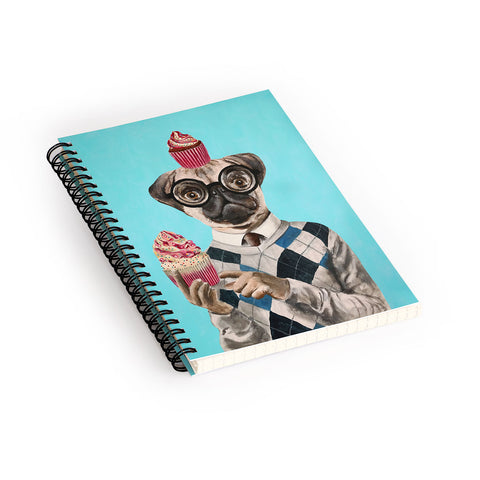 Coco de Paris Pug with cupcakes Spiral Notebook