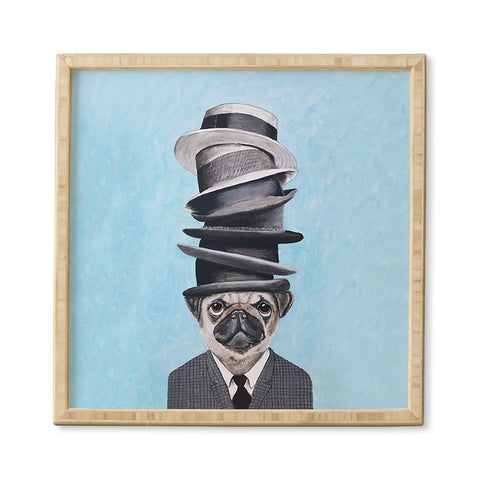 Coco de Paris Pug with stacked hats Framed Wall Art