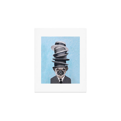 Coco de Paris Pug with stacked hats Art Print