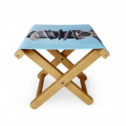 Coco de Paris Pug with stacked hats Folding Stool