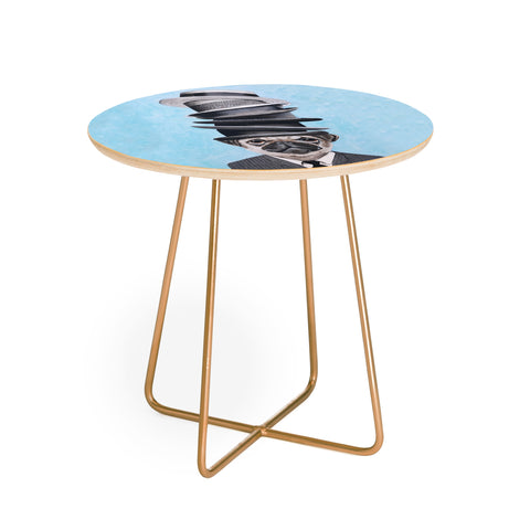 Coco de Paris Pug with stacked hats Round Side Table