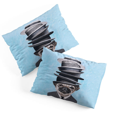 Coco de Paris Pug with stacked hats Pillow Shams