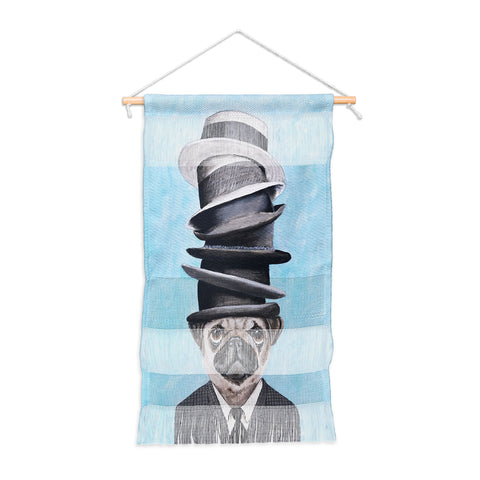 Coco de Paris Pug with stacked hats Wall Hanging Portrait