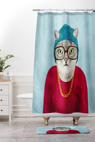 Coco de Paris Rapper Cat Shower Curtain And Mat