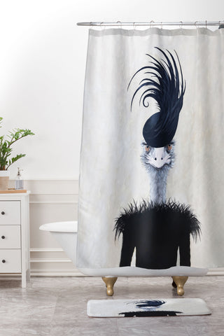 Coco de Paris Retro Ostrich Shower Curtain And Mat