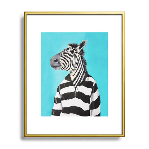 Coco de Paris Stripy Zebra Metal Framed Art Print