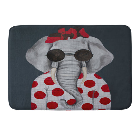 Coco de Paris Vintage elephant woman Memory Foam Bath Mat