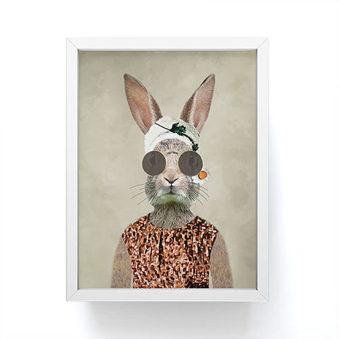Coco de Paris Vintage Lady Rabbit Framed Mini Art Print