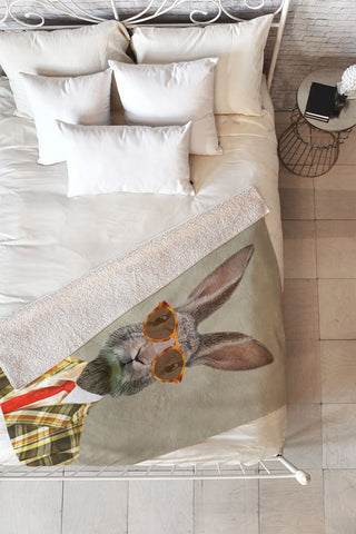 Coco de Paris Vintage Mister Rabbit Fleece Throw Blanket