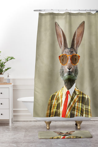 Coco de Paris Vintage Mister Rabbit Shower Curtain And Mat