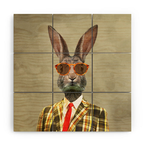 Coco de Paris Vintage Mister Rabbit Wood Wall Mural