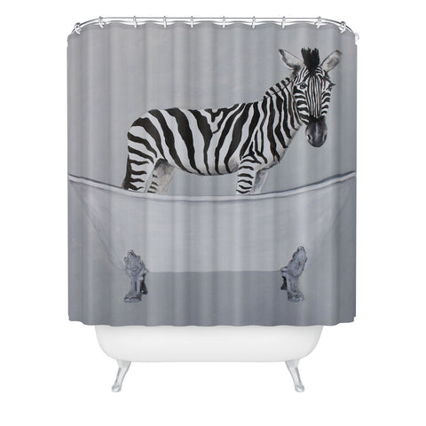 Coco de Paris Zebra in bathtub Shower Curtain