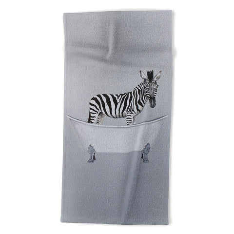Coco de Paris Zebra in bathtub Beach Towel