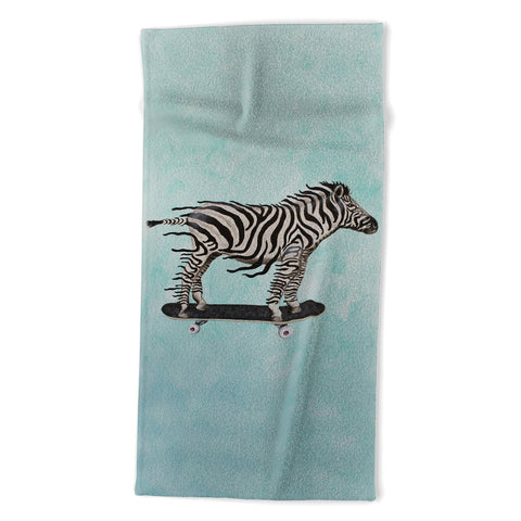 Coco de Paris Zebra skateboarding Beach Towel