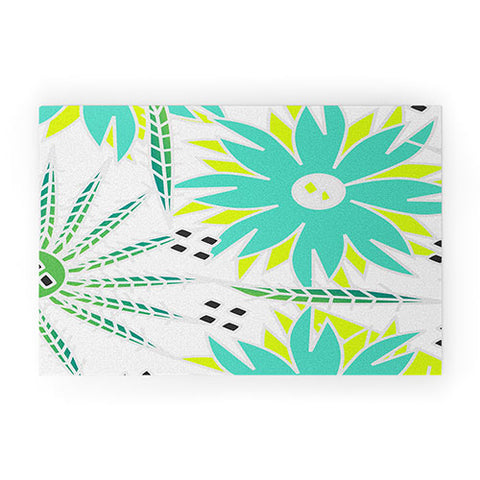 CocoDes Bright Tropical Flowers Welcome Mat