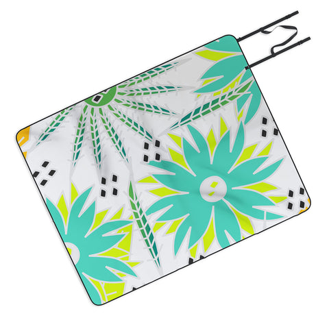CocoDes Bright Tropical Flowers Picnic Blanket