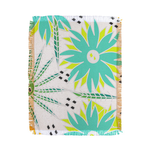CocoDes Bright Tropical Flowers Throw Blanket