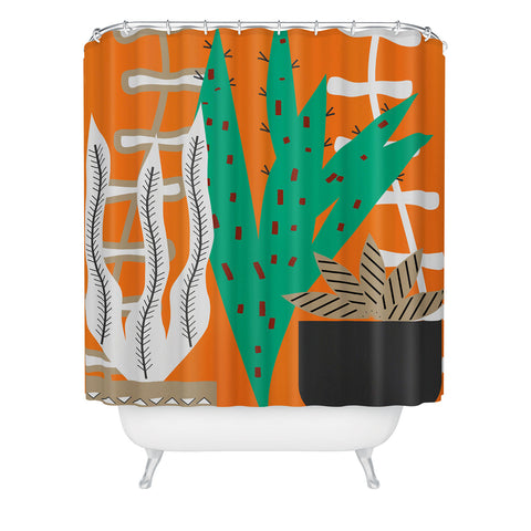 CocoDes Colorful Houseplants Shower Curtain