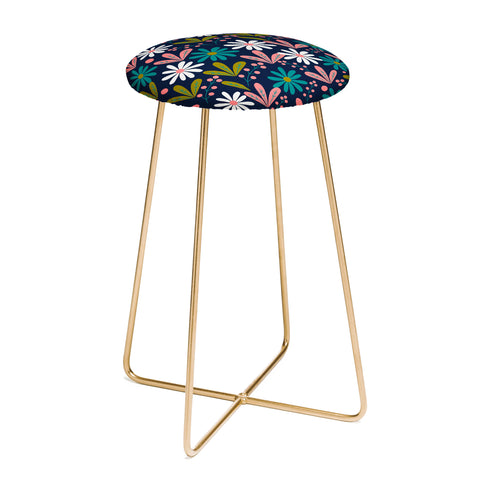 CocoDes Daisies at Midnight Counter Stool