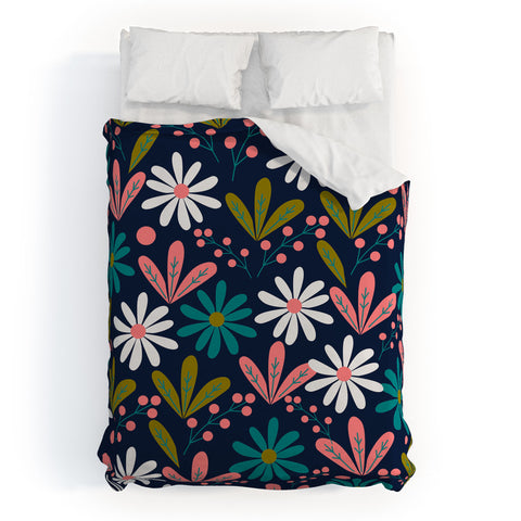 CocoDes Daisies at Midnight Duvet Cover