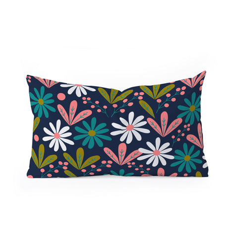 CocoDes Daisies at Midnight Oblong Throw Pillow