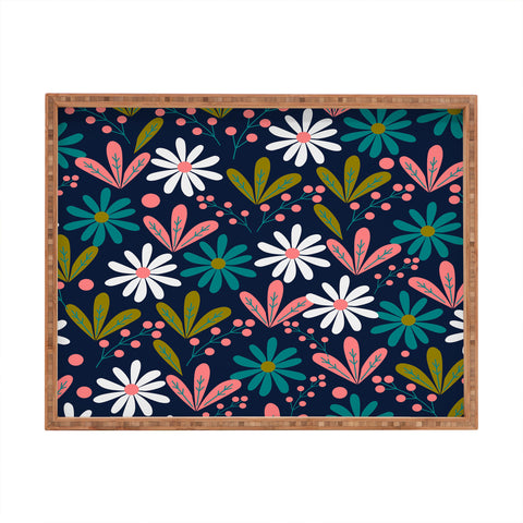 CocoDes Daisies at Midnight Rectangular Tray