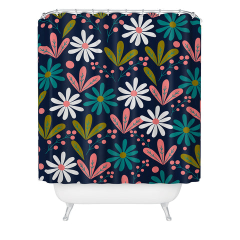 CocoDes Daisies at Midnight Shower Curtain